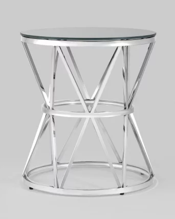 Журнальный стол ВИВА 50x50 Серебро (стекло черное)_4