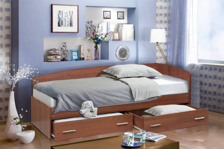 Кровать Софа №2 800*2000 Дуб молочный_0