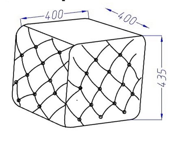 Пуф Лючия 202 квадратный Серый_2