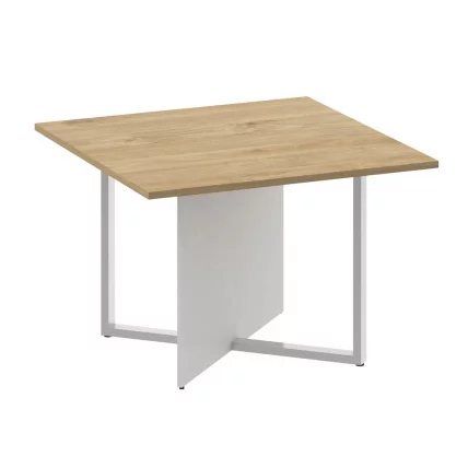 Стол переговорный, квадратный SHIFT SK.SP-KV-110-1 Тиквуд Светлый/Белый Бриллиант_0