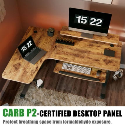 Стол для компьютера угловой (правый) c электрической регулировкой по высоте EUREKA ERK-L60R-RB_8