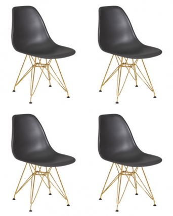 Стул обеденный ДОБРИН ДСР (ножки золотые, цвет тёмно-серый (ГР-04)) 4 шт / DOBRIN DSR (GR-04))_0