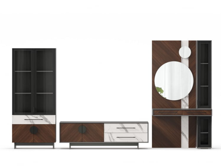 Набор мебели для гостиной Вилена №6 Серый/Орех/Монте белый_5