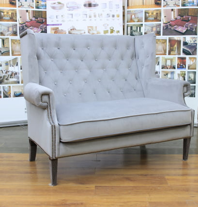 Диван двойной Дуфф стеганый серый_0