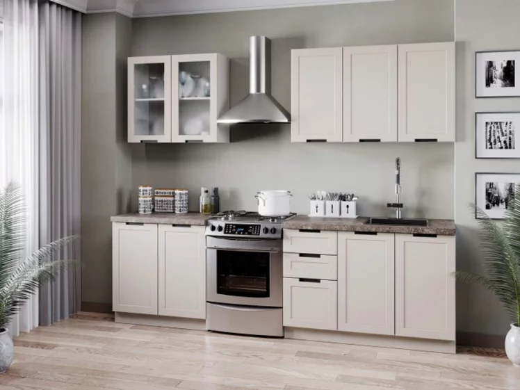 Шкаф кухонный 600 горизонтальный с 2 складными дверями комбинированный со стеклом Джамис ЛД 296.970.000.125 Белый Кашмир_2