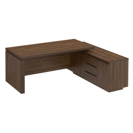 Стол руководителя на опорной тумбе MARK МК 136 левый Орех тоскана_0