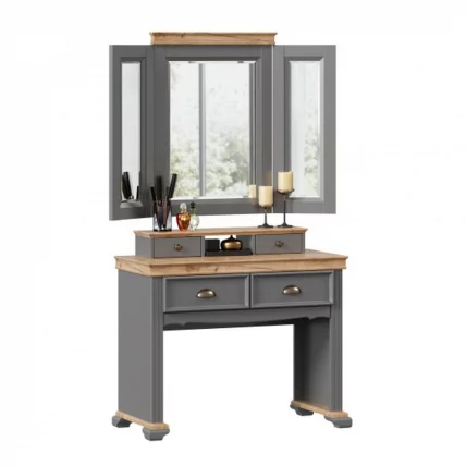 Стол туалетный Амели с зеркалом Оникс серый_2