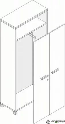 Гардероб с замком Л.Ш-7 Орех_0