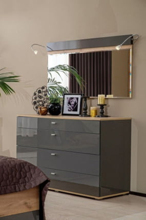 Зеркало настенное 890 Фиджи ЛД 659.450.000 Дуб Золотой Антрацит_2