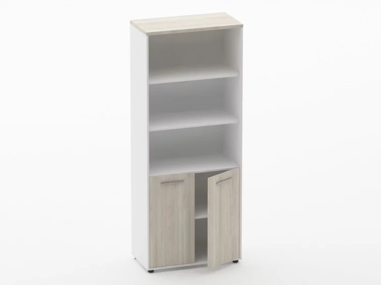 Шкаф 4 широкий верх открытый, низ закрытый Deka 10.19.111 Дуб Сантана светлый/Белый_1