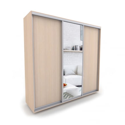 Шкаф-купе 3-х дверный Акцент-Сим ДЗ 2400х600 Дуб молочный_0