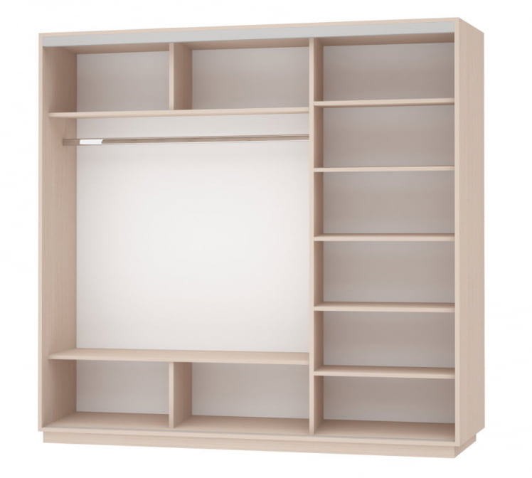 Шкаф-купе трехдверный Экспресс Трио Элемент 1800х2200h Дуб молочный_1