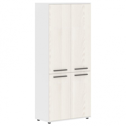 Шкаф с глухими средними и малыми дверьми EDIS EHCS 85.3 Ясень Траун Мокко Белый_0