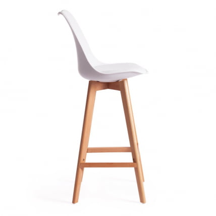 Стул барный TULIP BAR (mod. C1014H) / 1 шт. в упаковке пластик/дерево, 57 х 48 х 104 см, белый 018 /натуральный_1
