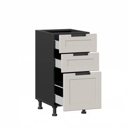 Тумба кухонная 400 с 3 ящиками (4) Джамис ЛД 296.110.000.133 Черный Кашмир_1