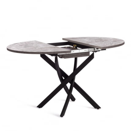 Стол MANZANA ЛДСП/HPL/металл, 100 х 100+30 х 75 см, Кварцит светлый/черный_5