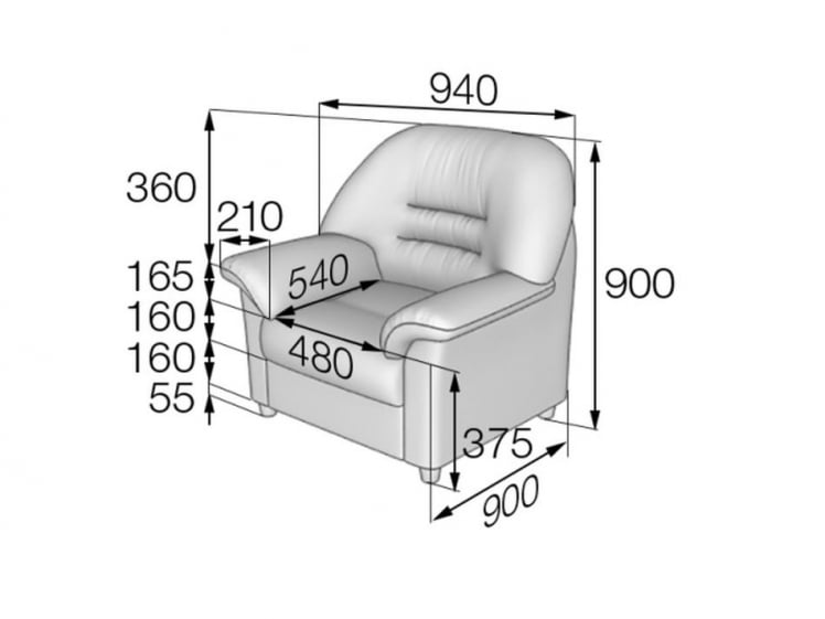 Кресло с подлокотниками Премьер V-100/4_11