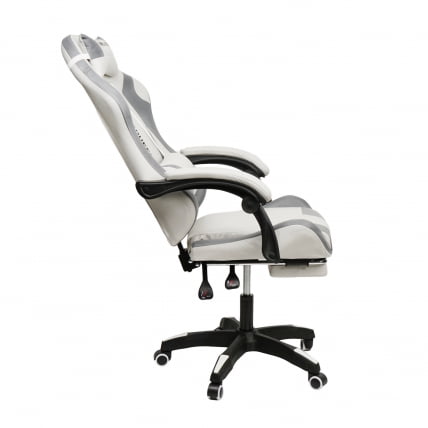 Кресло 1208, замша, цвет бело-серый с массажем, арт 1208-White-Grey_3