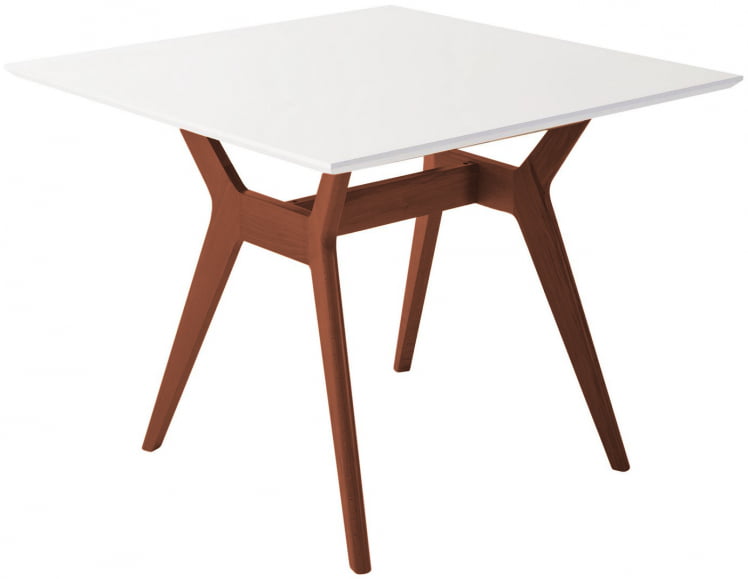 Стол Нарвик 960*960 Белый Темный орех_0