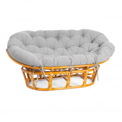 Диван MAMASAN/МАМАСАН 23/02 W /с подушкой/ 169х102х80 см, Pecan (орех), матрац 182х119 см, ткань серо-бежевая 3М 16/2_0