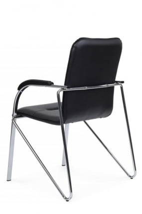 Стул Самба с пластиковыми подлокотниками SMB-03H Хром гальв. Черный_4