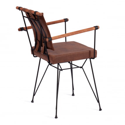 Стул PRIX (mod. 291) металл/экокожа, 53 x 57 x 80.5 см, brown (коричневый) PY-291_2