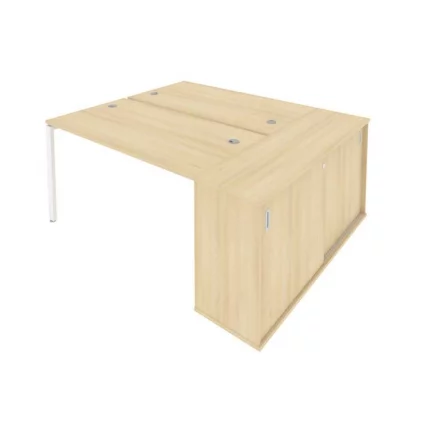 Рабочая станция с опорным шкафом-купе Metal System Б.РС-СШК-1.3 Акация/Белый_0