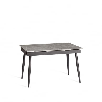 Стол обеденный Balmoral / Балморал столешница керамика (глянцевая) / опоры металл, серый/черный, (120+40)х80х75 см_6