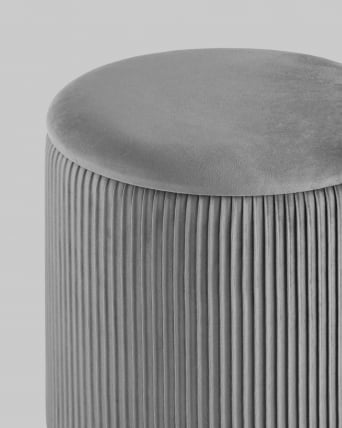 Пуф Шарлотта с ящиком велюр Серый_4