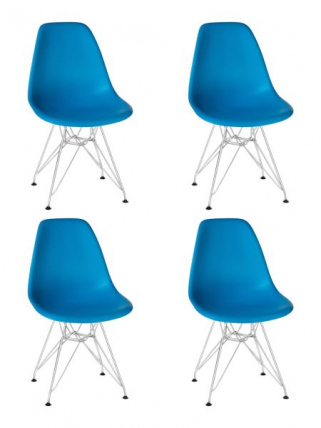 Стул обеденный ДОБРИН ДСР (ножки хром, цвет голубой (БЕ-02)) 4 шт / DOBRIN DSR (BE-02))_0