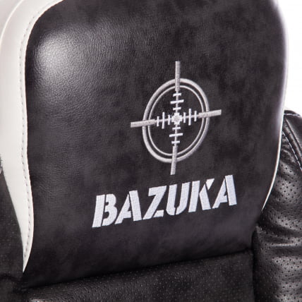 Кресло BAZUKA кож/зам, серый/белый , 2TONE/2TONE перф/36-01_13