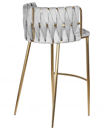 Стул барный DOBRIN EMMA GOLD (светло-серый велюр (135-37))_3