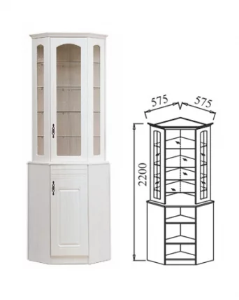 Шкаф-витрина угловая В-2 Венеция_0