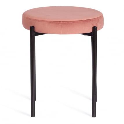 Табурет REVO (mod. 7034) ткань/металл, 44 х 44 х 47 см, коралловый barkhat 15 /черный_1