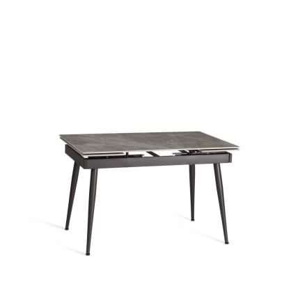 Стол обеденный Lord Grey/Лорд Грей столешница керамика (глянцевая) / опоры металл, серый/черный, (120+30+30)x80x75 см_10