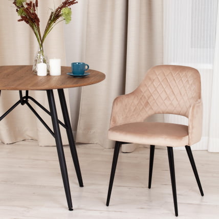 Кресло VALKYRIA (mod. 711) ткань/металл, 55х55х80 см, высота до сиденья 48 см, бежевый barkhat 5/черный_9