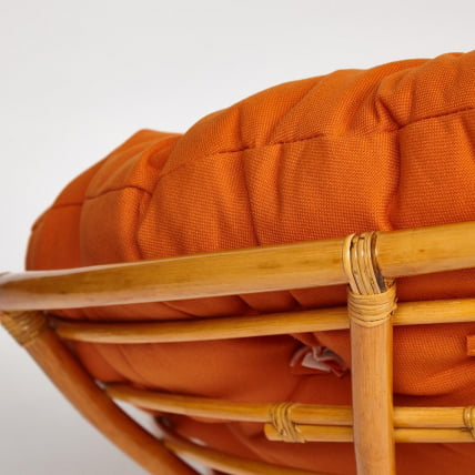 Кресло-качалка PAPASAN/ПАПАСАН w 23/01 B /с подушкой/ 115х78х104 см, Honey (мед), ткань Оранжевый, С 23_7