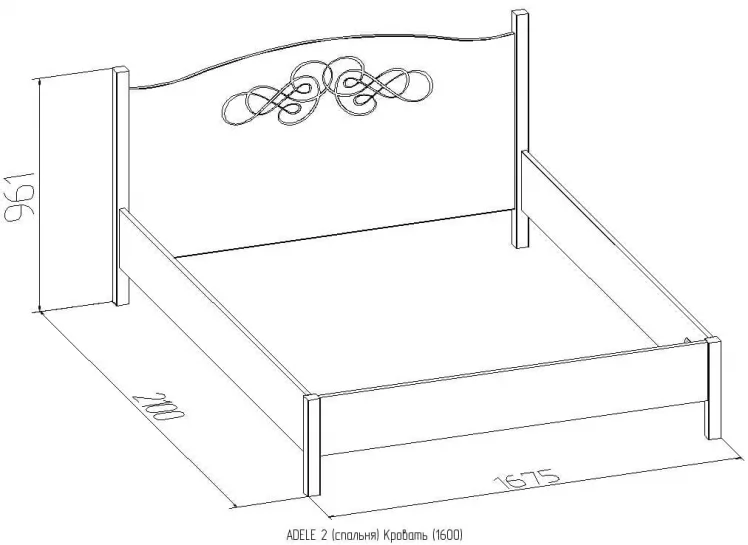 Кровать (1600) ADELE 2 Дуб Сонома/Орех шоколадный(спальня)_1