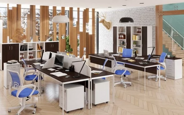 Стол эргономичный IMAGO-S CA-2SD(L/R) венге магия белый полуматовый_1