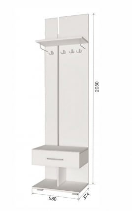 Вешалка с ящиком Пайн ПП 5 Дуб Ривьера Бетон Пайн_1