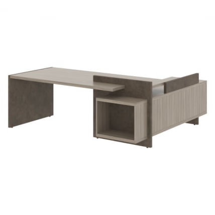 Стол руководителя правый WOOD&STONE СФ-531202 Дрифтвуд Бетон Чикаго темный_0