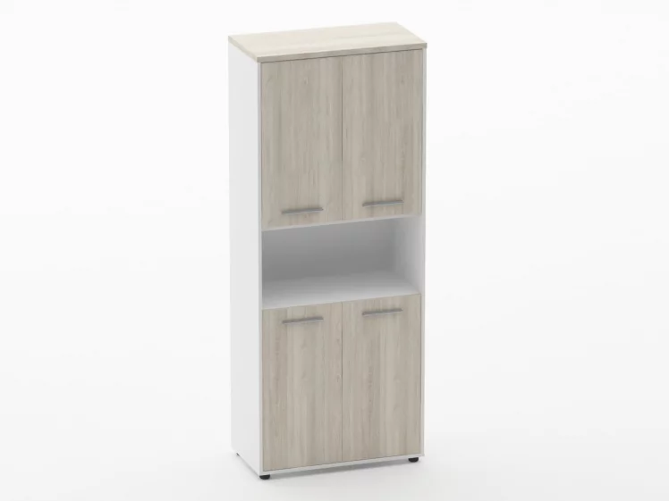 Шкаф 4 широкий закрытый с нишей Deka 10.19.121 Дуб Сантана светлый/Белый_0