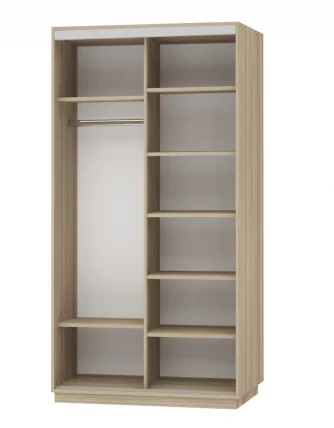 Шкаф-купе двухдверный Экспресс Дуо 1200х2200h Орхидея белая/Ясень шимо светлый_1