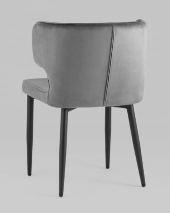 Стул Матео черные ножки велюр Серый_5