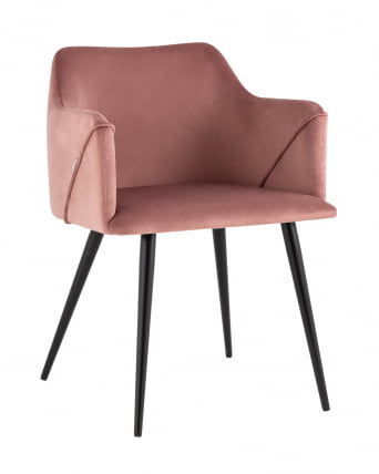 Стул с подлокотниками Джоэл велюр Пыльно-розовый_0