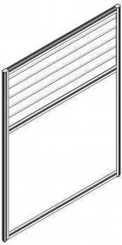 Перегородка со стеклом 1150 мм RAND RP115SG60 Серый_0