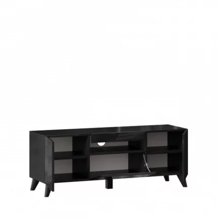 Тумба под ТВ Бруклин 1200 с опорами Черный глянец_1