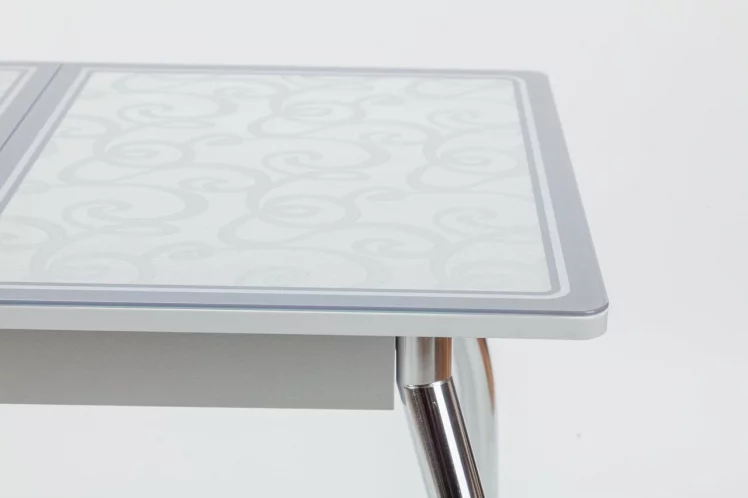 Стол обеденный Аспен КЗ(6195) серый,завитки серебро_8