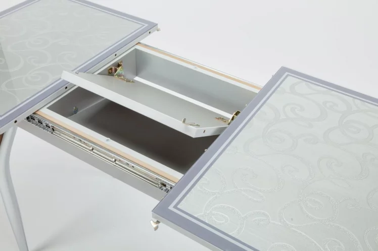 Стол обеденный Аспен КЗ(6195) серый,завитки серебро_5