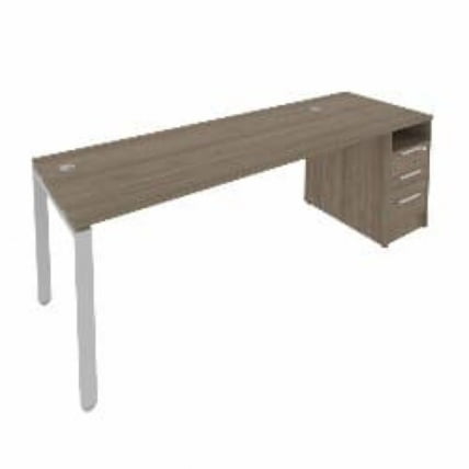 Рабочая станция с опорной тумбой Metal System Б.РС-СТП -1.5 Вяз/Серый_0